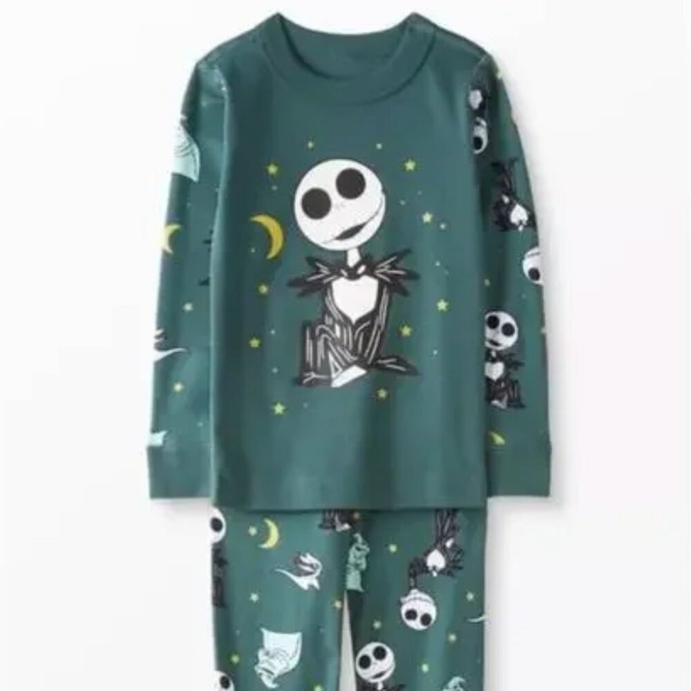 Hanna Andersson Disney Teal Nightmare Before Christmas Jack Skellenton Pajamas 1